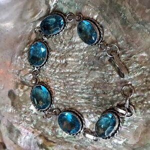 Sapphire Glass Bracelet in Silverplate